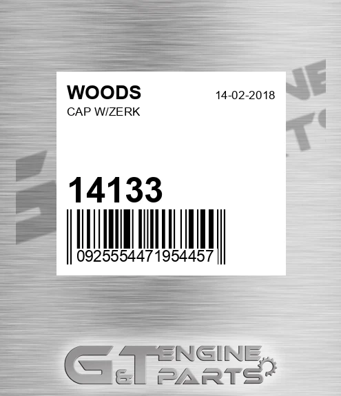 14133 WOODS Cap W/zerk