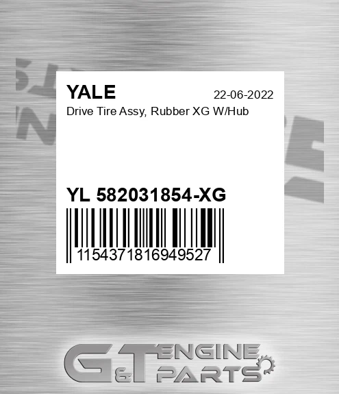 YL 582031854-XG Drive Tire Assy, Rubber Xg W/hub