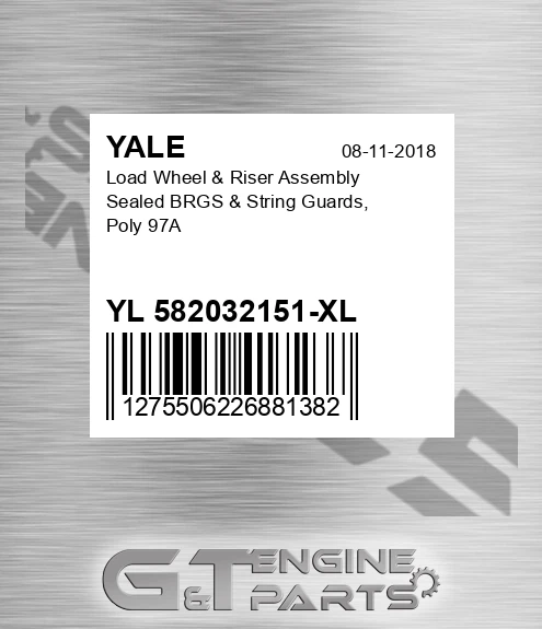 YL 582032151-XL Load Wheel & Riser Assembly Sealed Brgs & String Guards, Poly 97a