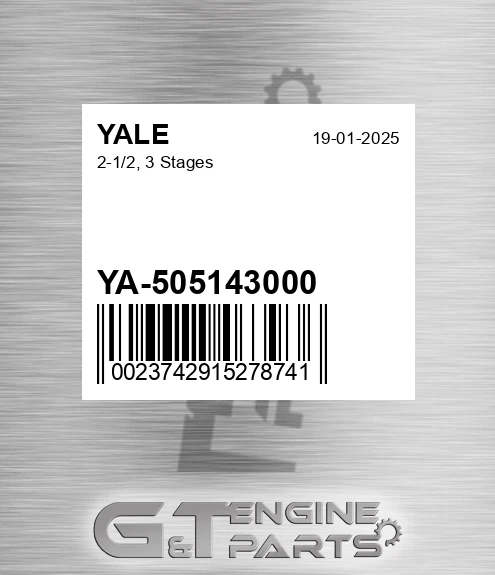 YA-505143000 2-1/2, 3 Stages