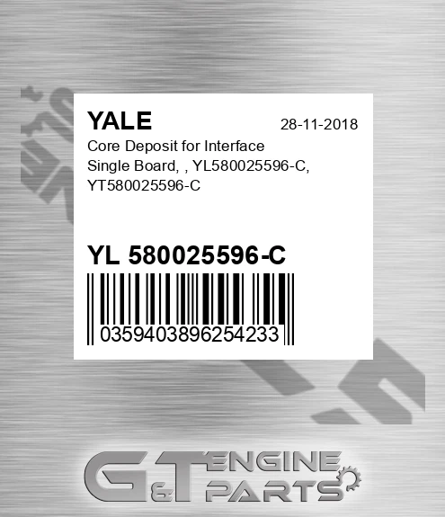 YL 580025596-C Core Deposit For Interface Single Board, , Yl580025596-c, Yt580025596-c