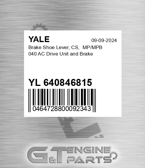 YL 640846815 Brake Shoe Lever, Cs, Mp/mpb 040 Ac Drive Unit And Brake