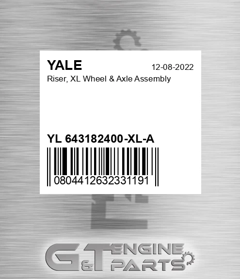 YL 643182400-XL-A Riser, Xl Wheel & Axle Assembly