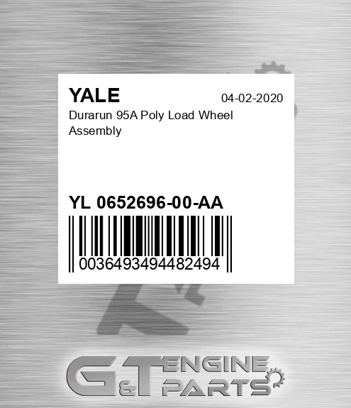 YL 0652696-00-AA Durarun 95a Poly Load Wheel Assembly