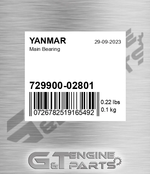 729900-02801 Main Bearing