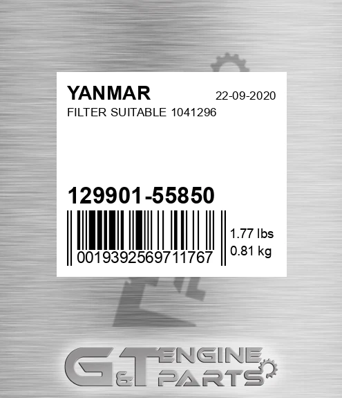 129901-55850 Filter Suitable 1041296