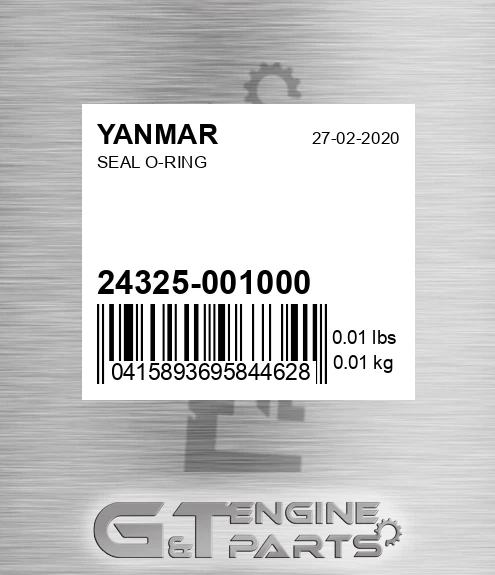 24325-001000 Seal O-ring