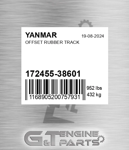 172455-38601 Offset Rubber Track