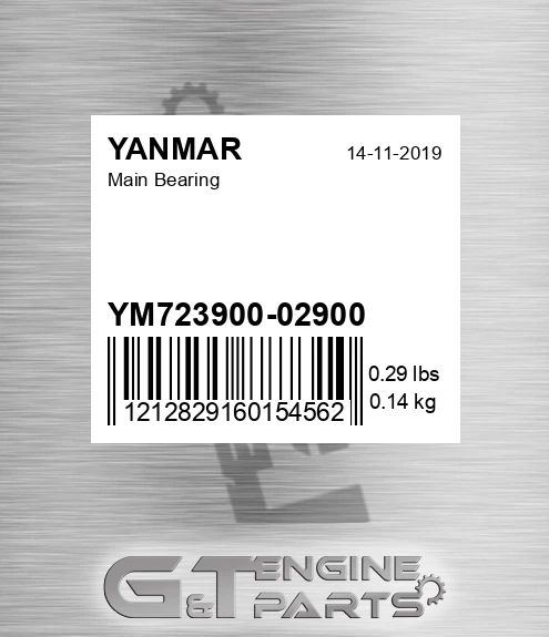 YM723900-02900 Main Bearing