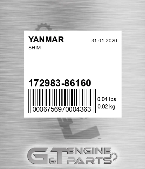 172983-86160 Shim