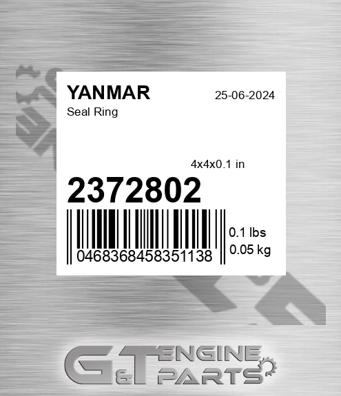 2372802 Seal Ring for YANMAR