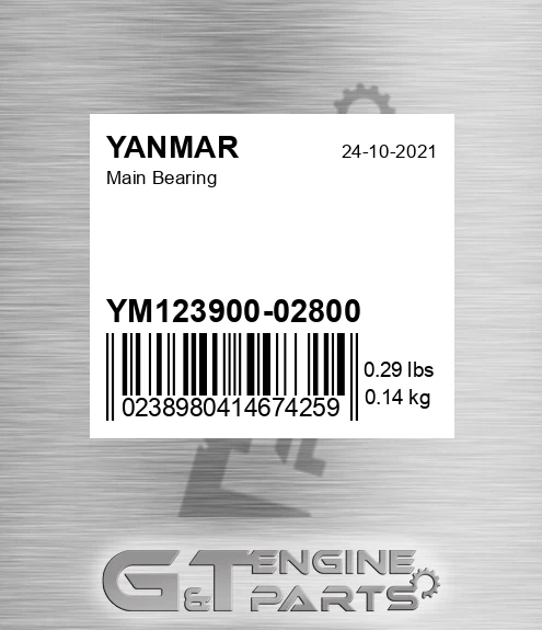 YM123900-02800 Main Bearing