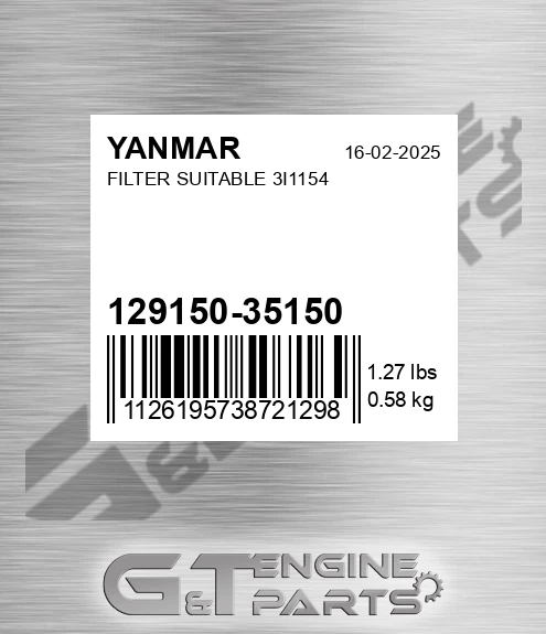 129150-35150 Filter Suitable 3i1154