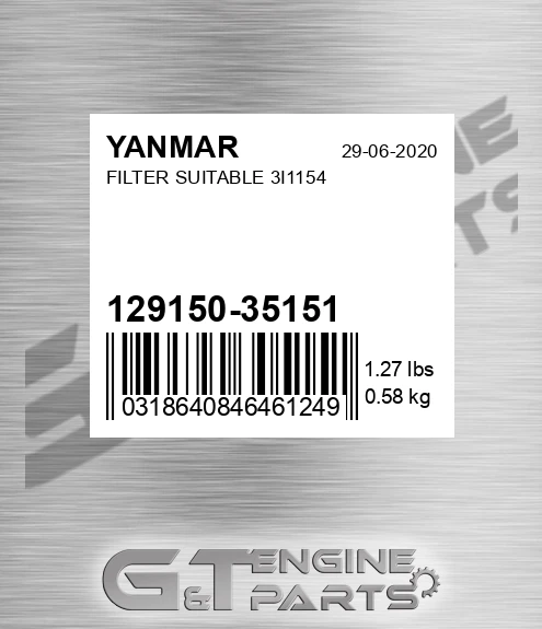 129150-35151 Filter Suitable 3i1154