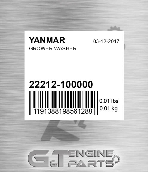 22212-100000 Grower Washer