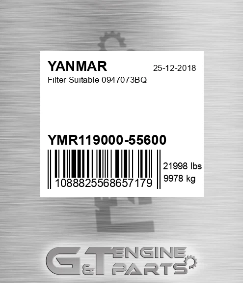 YMR119000-55600 Filter Suitable 0947073bq