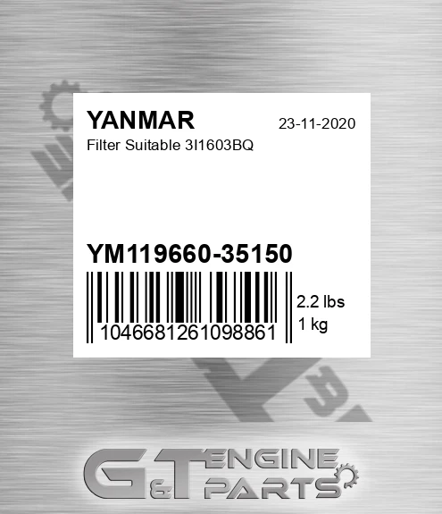 YM119660-35150 YANMAR Filter Suitable 3i1603bq