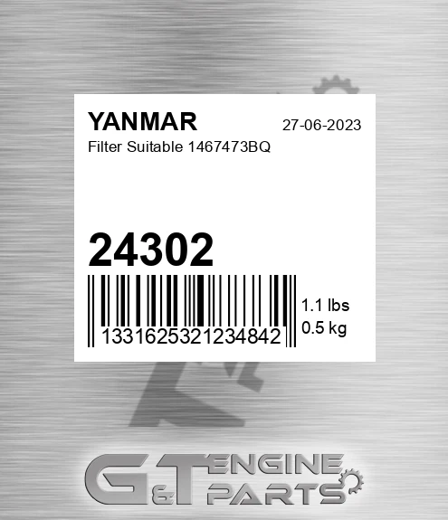 24302 YANMAR Filter Suitable 1467473bq