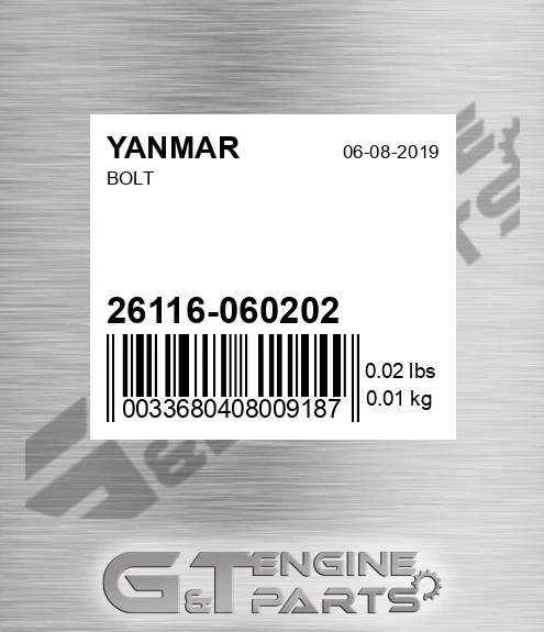 26116-060202 Bolt