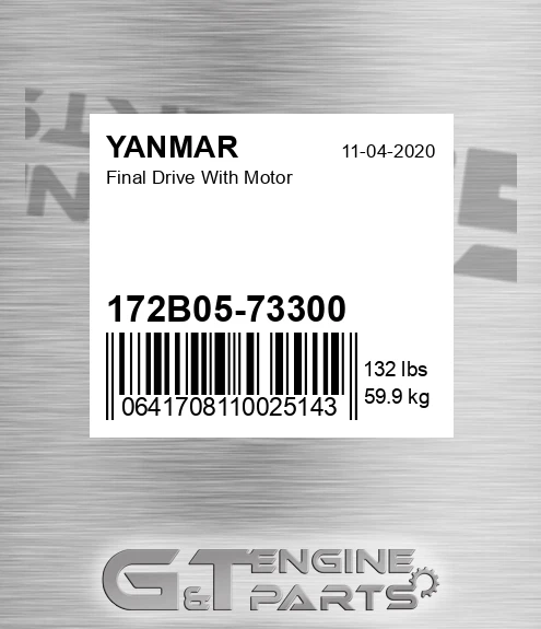 172B05-73300 Final Drive With Motor for YANMAR
